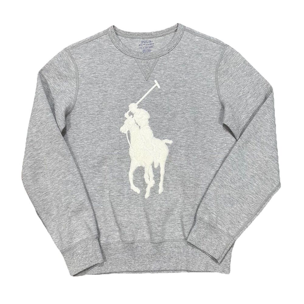 Polo by Ralph Lauren Heather Gray Crewneck Sweatshirt with White Polo Logo